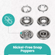 Premium Grade Nickel-Free Snap Poppers